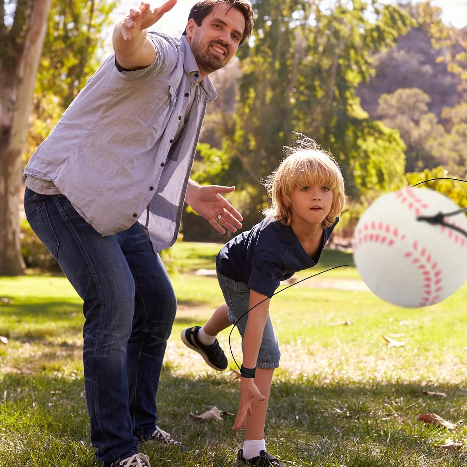4/8/16/32 Wrist Return Ball on a String 2.36 Inches Rebound Sport Balls with Elastic Strap Baseball Soccer Tennis Practice Party Favors, Wrist Exercise and Fun Play for Kids & Adults