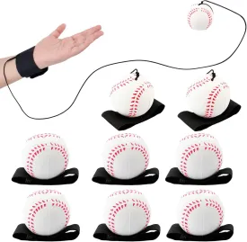 4/8/16/32 Wrist Return Ball on a String 2.36 Inches Rebound Sport Balls with Elastic Strap Baseball Soccer Tennis Practice Party Favors, Wrist Exercise and Fun Play for Kids & Adults
