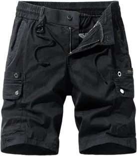 ADHOWBEW Hiking Shorts Men Tactical Summer Below Knee Relaxed Carpenter with Cell Phone Pocket Stretch Trunks