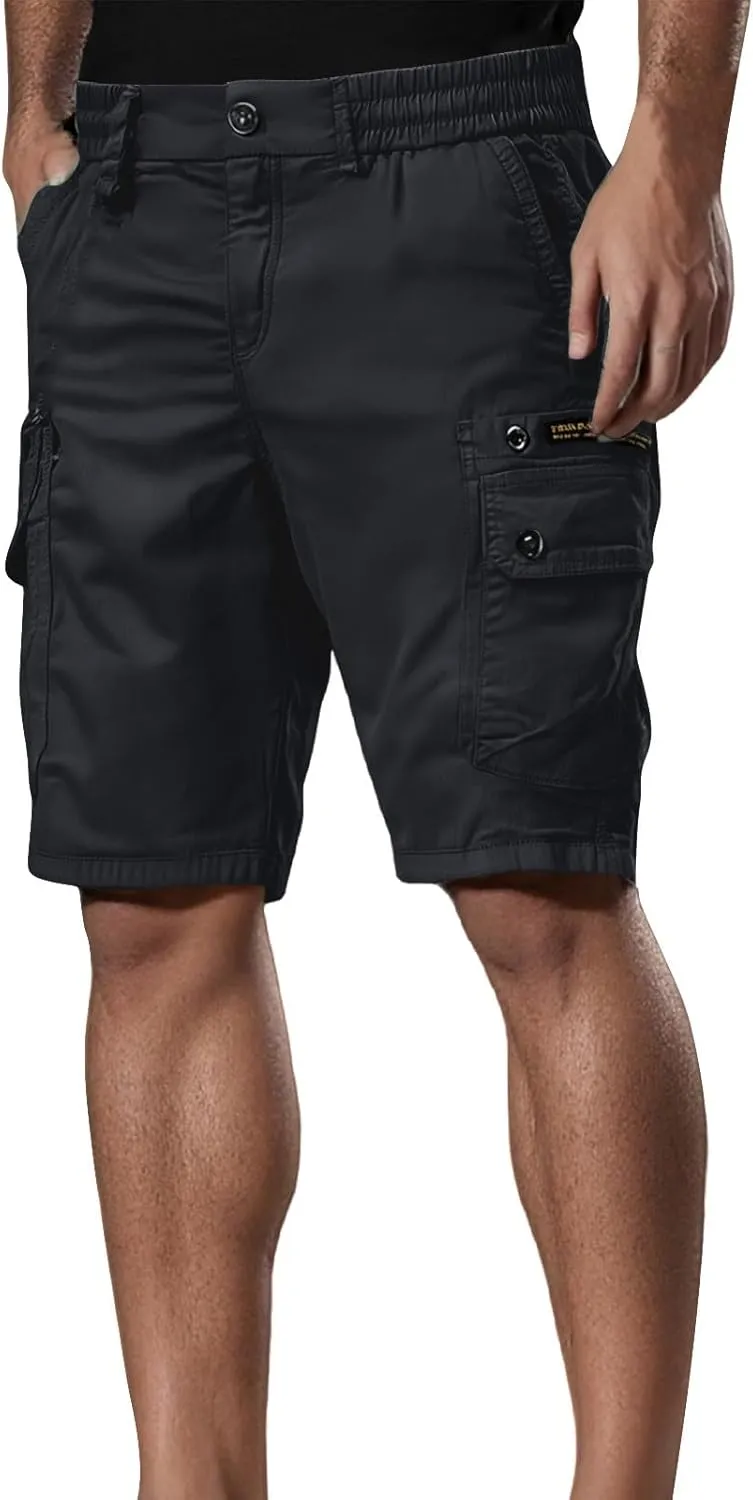 ADHOWBEW Hiking Shorts Men Tactical Summer Below Knee Relaxed Carpenter with Cell Phone Pocket Stretch Trunks