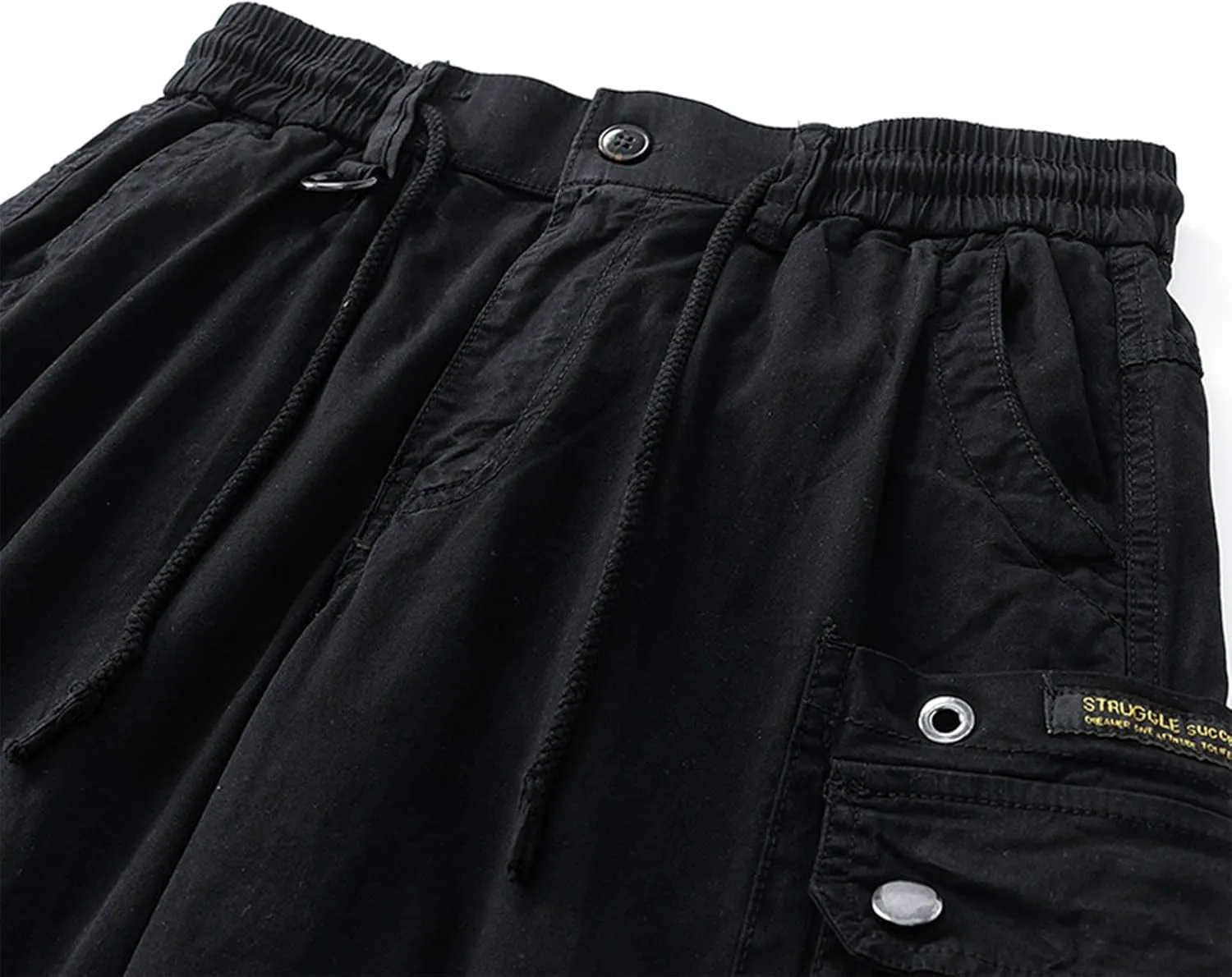 ADHOWBEW Hiking Shorts Men Tactical Summer Below Knee Relaxed Carpenter with Cell Phone Pocket Stretch Trunks
