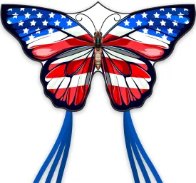 American Flag Butterfly Kite for Kids & Adults,Extremely Easy to Fly for BeginnersOutdoor Fun Kite Present Summer Kites Butterfly for Kids Toy