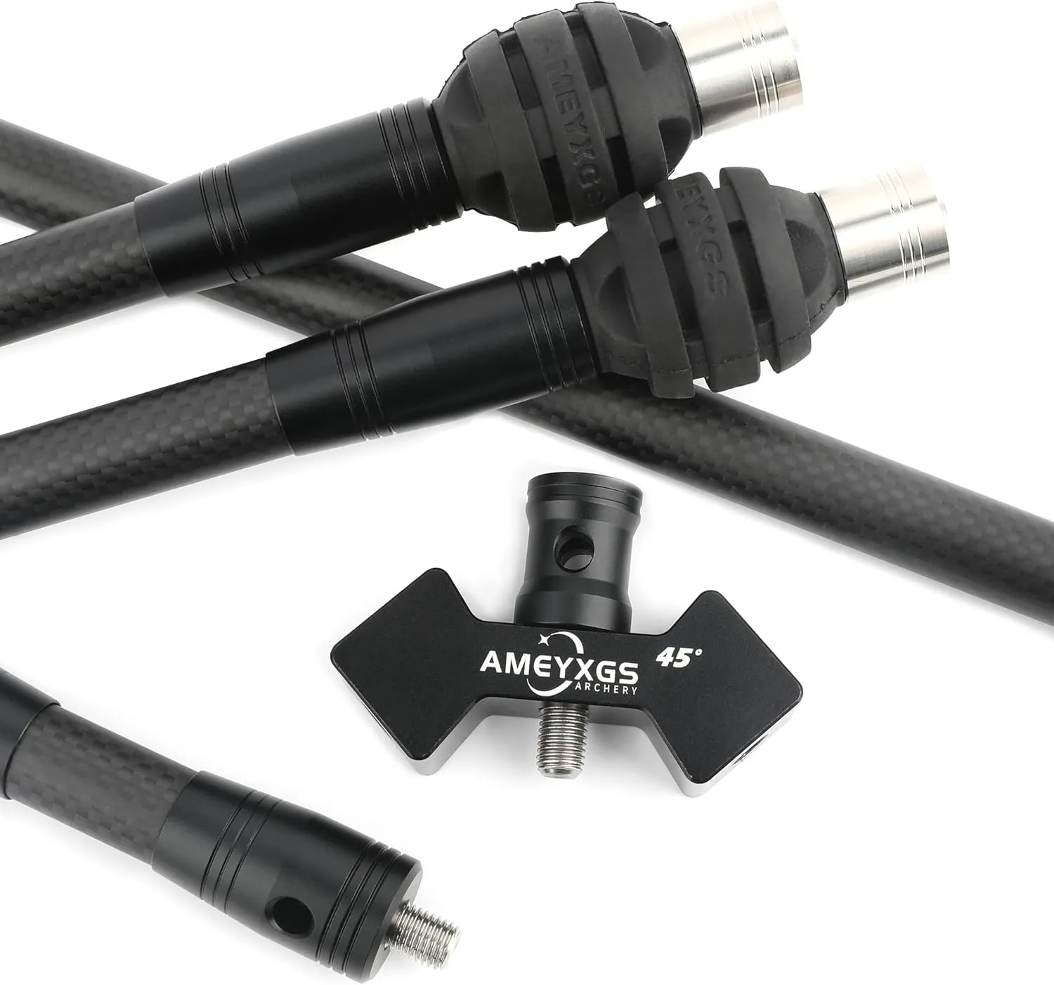 AMEYXGS Archery Bow Stabilizer Set 4/5/10/12/28/30 inch 3k Carbon Bow Balance Bar with Stabilizer Rubber and Weights for Recurve Bow and Compound Bow