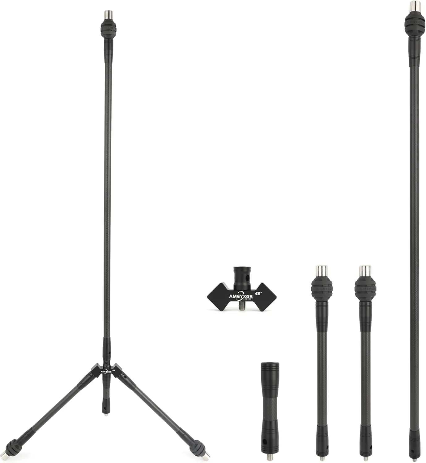 AMEYXGS Archery Bow Stabilizer Set 4/5/10/12/28/30 inch 3k Carbon Bow Balance Bar with Stabilizer Rubber and Weights for Recurve Bow and Compound Bow