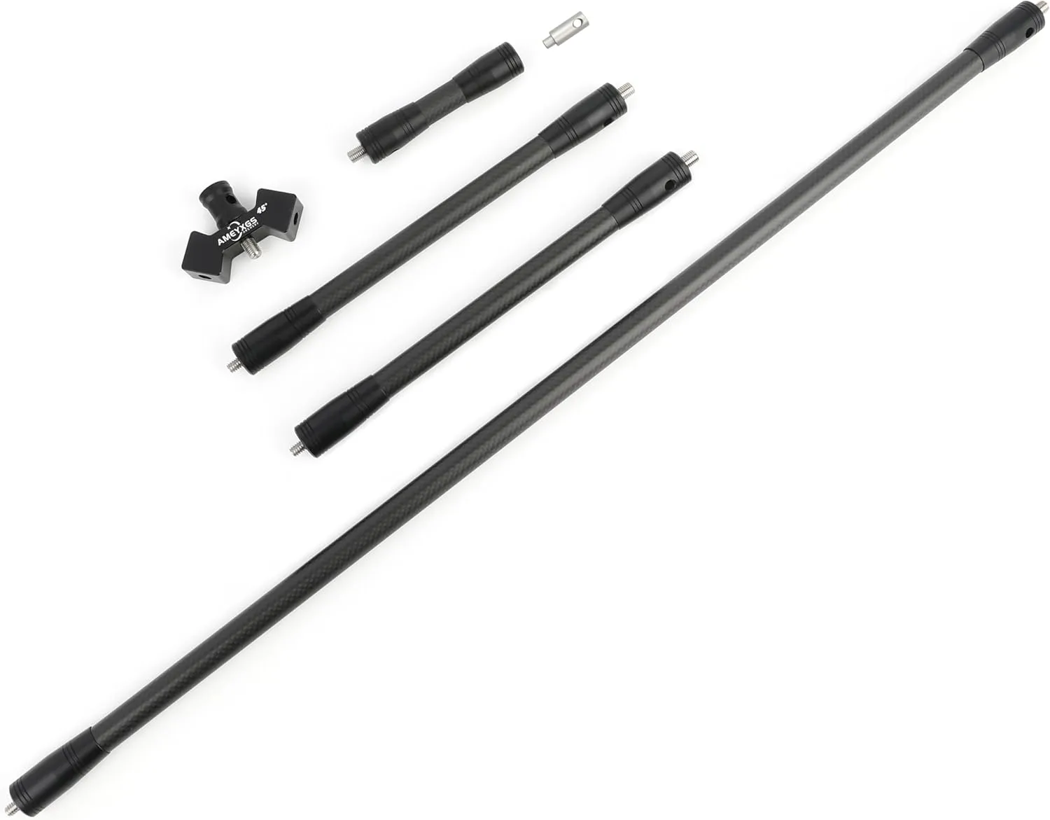AMEYXGS Archery Bow Stabilizer Set 4/5/10/12/28/30 inch 3k Carbon Bow Balance Bar with Stabilizer Rubber and Weights for Recurve Bow and Compound Bow