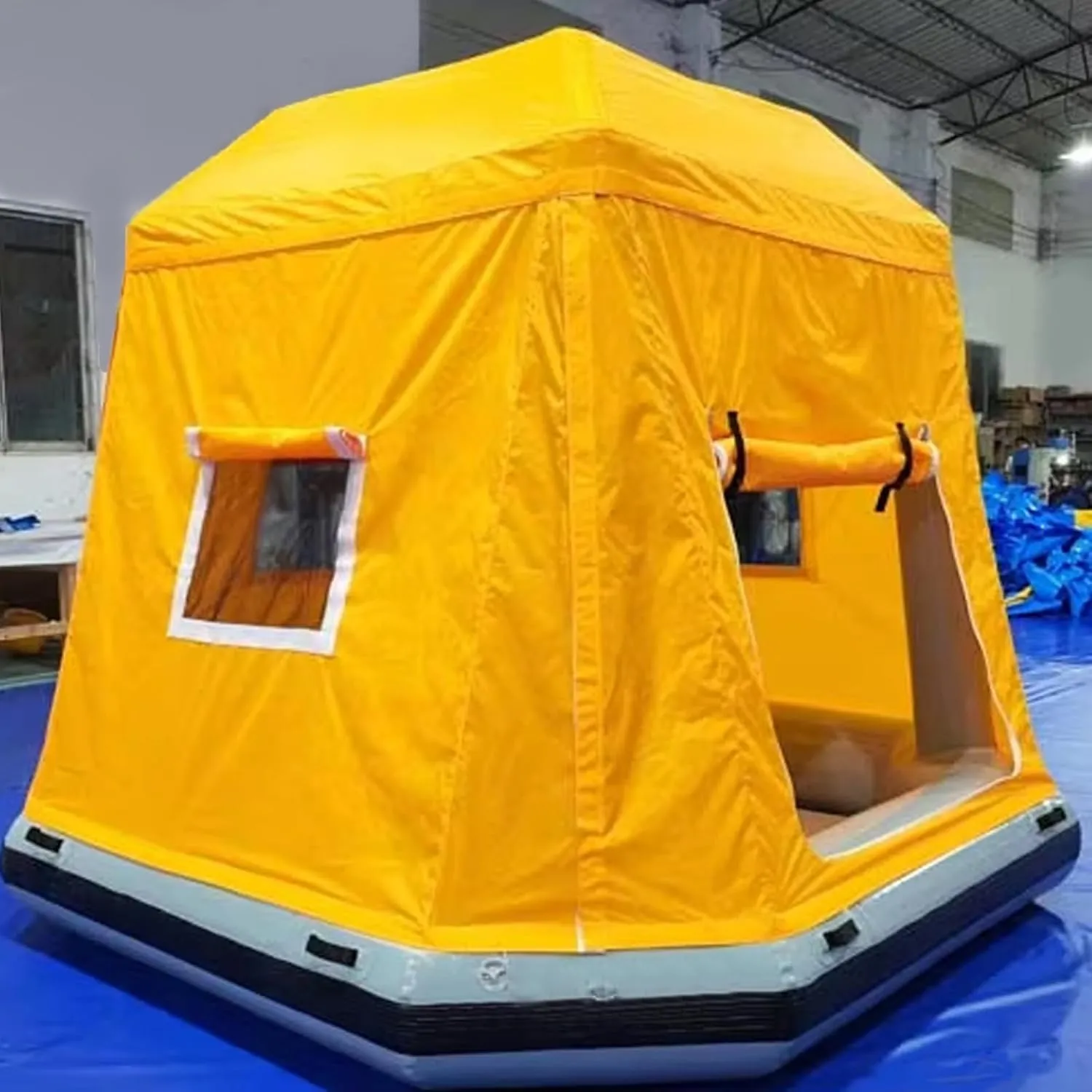 Camping Inflatable Tent Floating Shoal Tent for Lake Pool Outdoor, Fishing Raft Boat Waterproof Windproof Yellow,W/8ftH/7.5ft