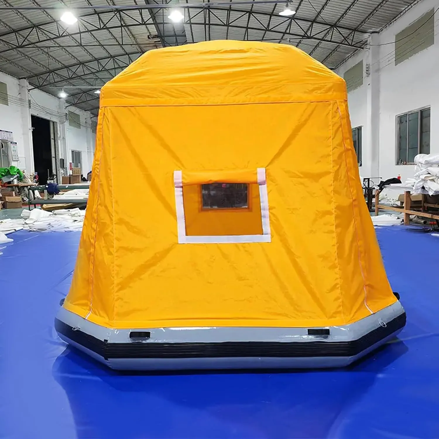 Camping Inflatable Tent Floating Shoal Tent for Lake Pool Outdoor, Fishing Raft Boat Waterproof Windproof Yellow,W/8ftH/7.5ft