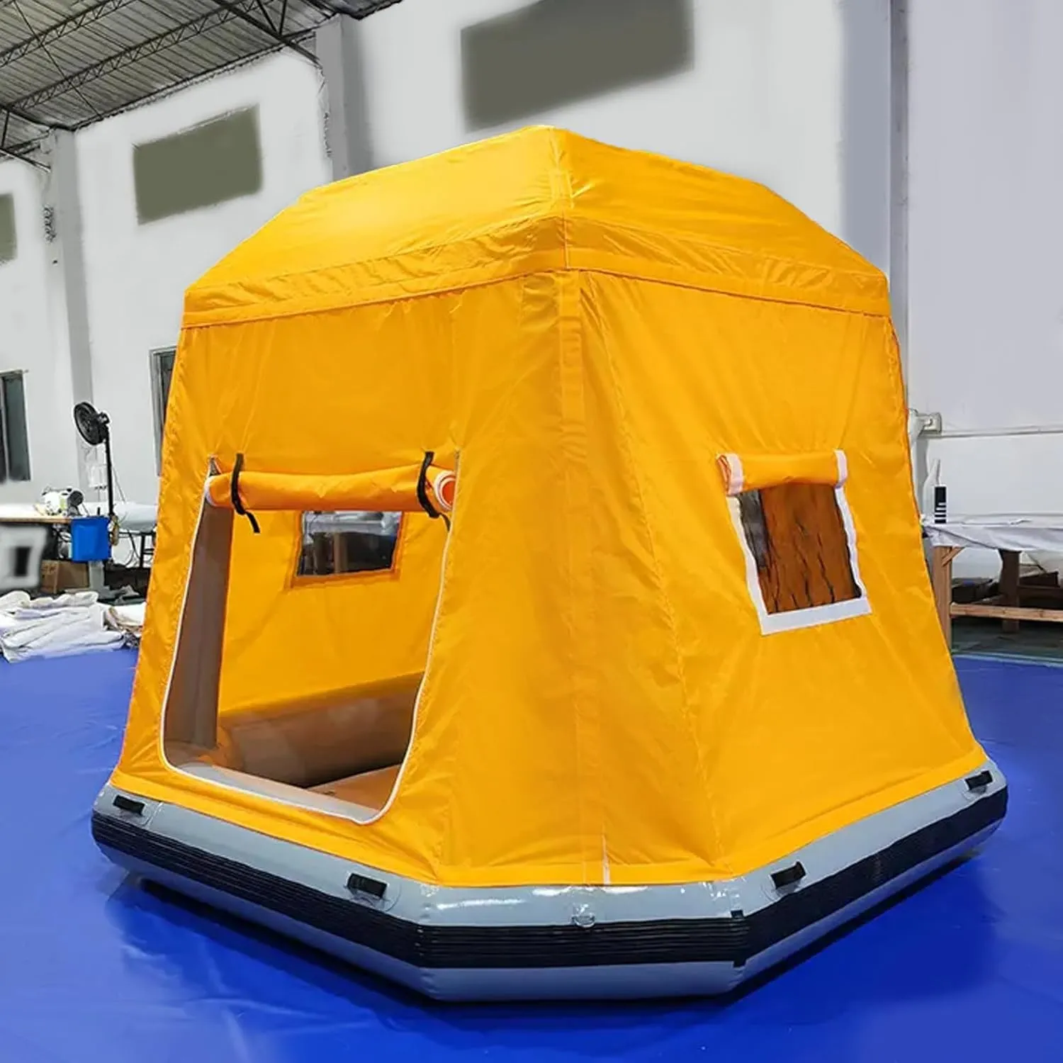 Camping Inflatable Tent Floating Shoal Tent for Lake Pool Outdoor, Fishing Raft Boat Waterproof Windproof Yellow,W/8ftH/7.5ft