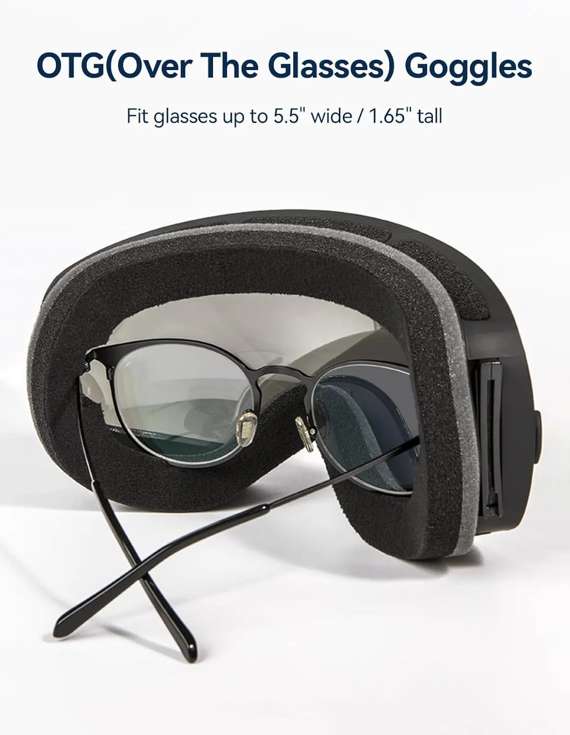COPOZZ Ski Goggles, G1 OTG Snowboard Snow Goggles for Men Women Youth, Interchangeable Double Layer Anti Fog UV Protection