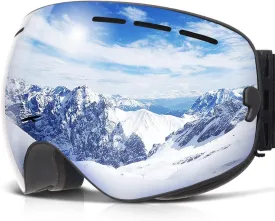COPOZZ Ski Goggles, G1 OTG Snowboard Snow Goggles for Men Women Youth, Interchangeable Double Layer Anti Fog UV Protection