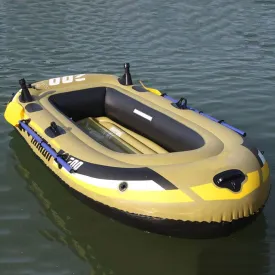 Inflatable Kayak Inflatable Boat with Oars PVC Heavy Duty 3 Person Inflatable Raft Dinghy Fishing Boat Support Up to 250 KG