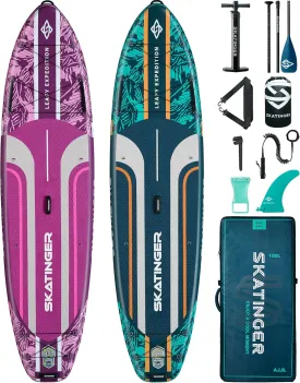 Leafy Green & Purple Bundle11'6"x35" Super Wide Inflatable Stand Up Paddle Boards, All Accessories2, 100L Backpack, Shoulder Strap, US Center fin, 2-Action Pump