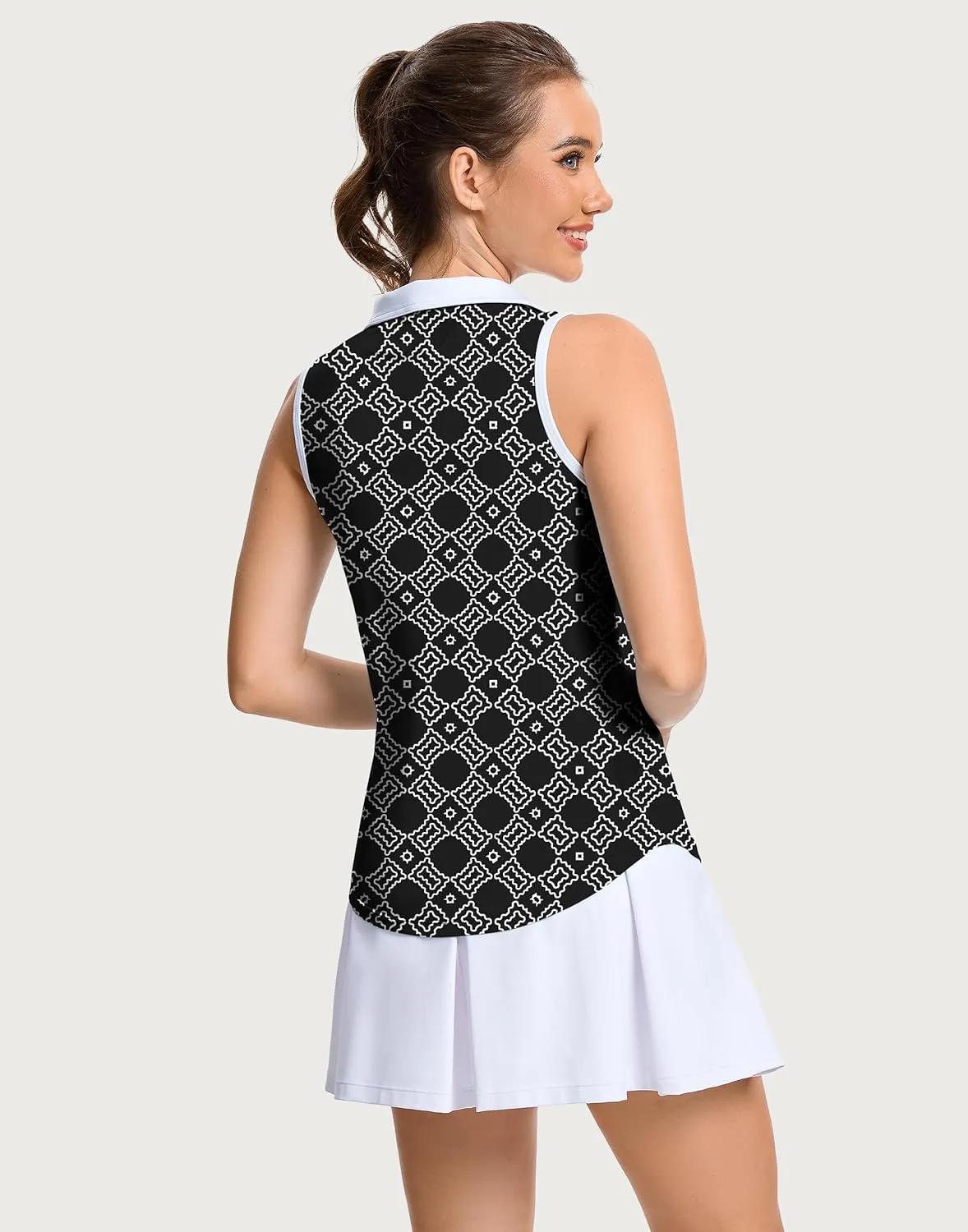 M MOTEEPI Womens Golf Shirts Sleeveless Polo Shirts for Women Quick Dry Ladies Golf Tops Tennis Athletic Polo