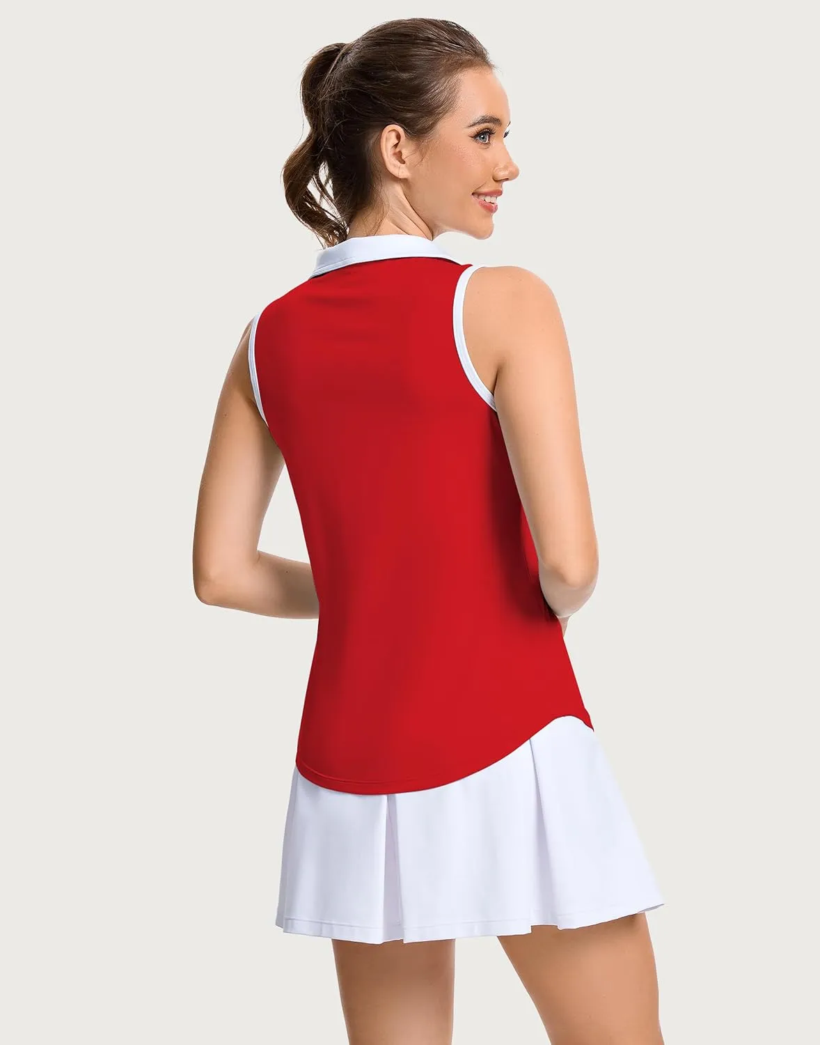 M MOTEEPI Womens Golf Shirts Sleeveless Polo Shirts for Women Quick Dry Ladies Golf Tops Tennis Athletic Polo