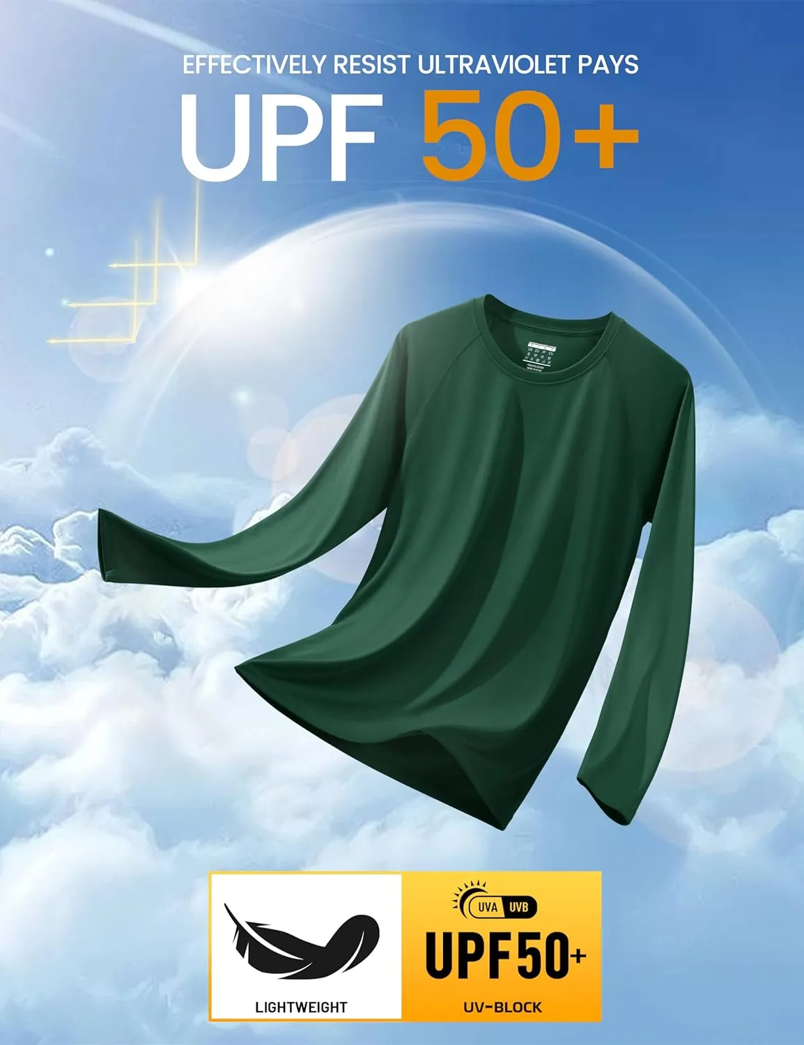 MAGCOMSEN Men's Long Sleeve Shirts UPF 50  UV Sun Protection Athletic Shirts for Hiking Running Workout Rash Guard