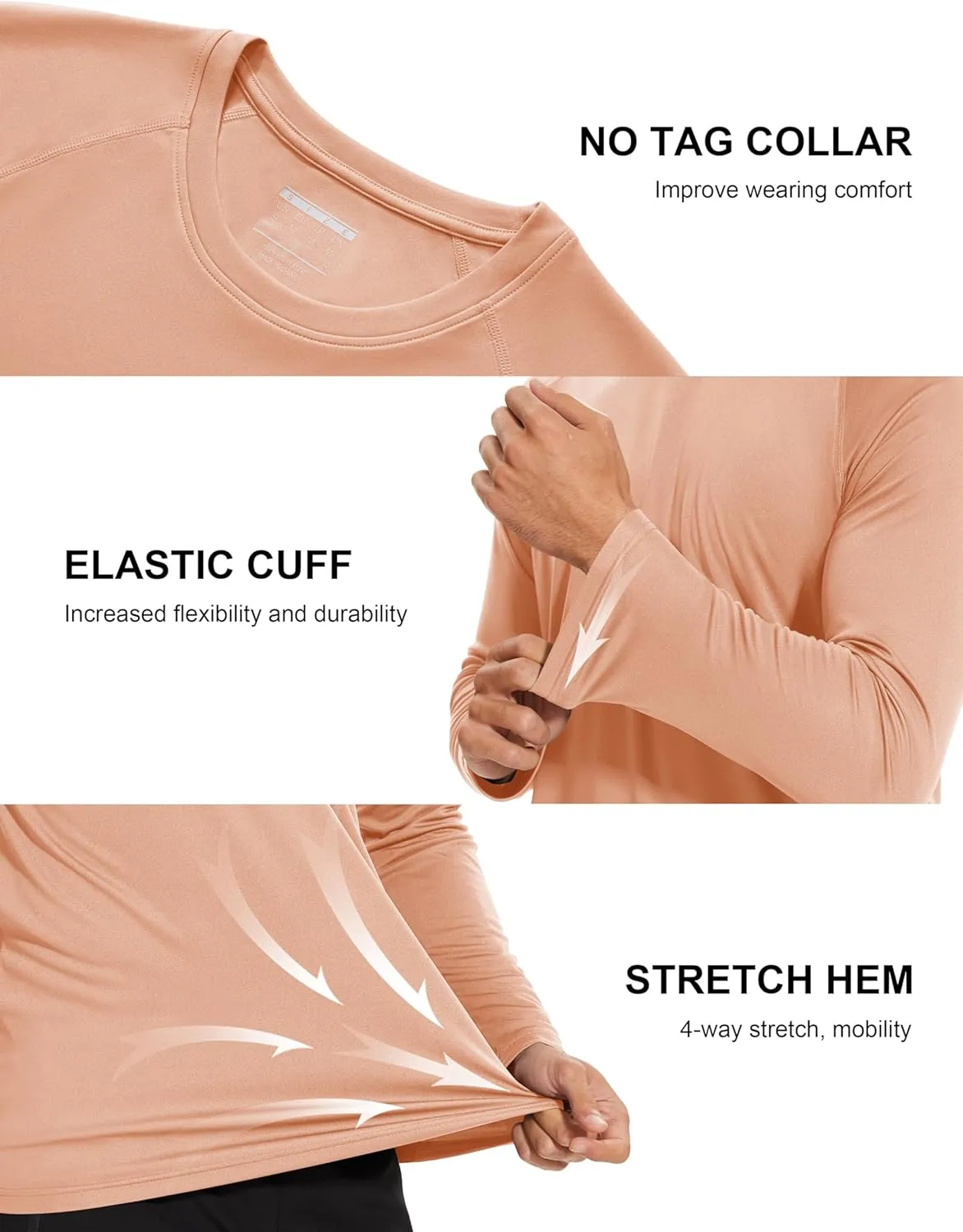 MAGCOMSEN Men's Long Sleeve Shirts UPF 50  UV Sun Protection Athletic Shirts for Hiking Running Workout Rash Guard