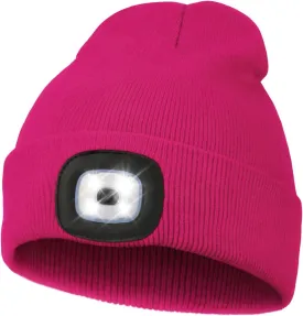 MELASA Unisex Hat with Light, USB Rechargeable Hands Free Headlamp LED Beanie, Winter Gifts for Men Dad Father Husband Him