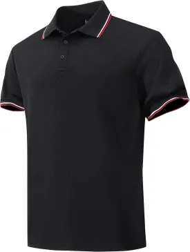 Men's Breathable Active Polo Shirts for Golf Quickly-Dry Performance Casual Wear Short Sleeve Tee