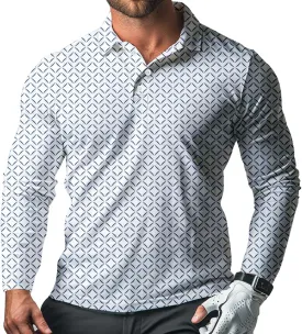 Men's Long Sleeve Golf Shirt Quick Dry 3 Button Work Fishing Outdoor Casual Collar Shirt