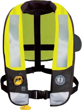 MUSTANG SURVIVAL - High Visibility HIT Inflatable PFD Hydrostatic (Fluorescent Green - One Size) - USCG Approved, 38lbs of Buoyancy, Bright Fluorescent Yellow-Green Inflation Cell
