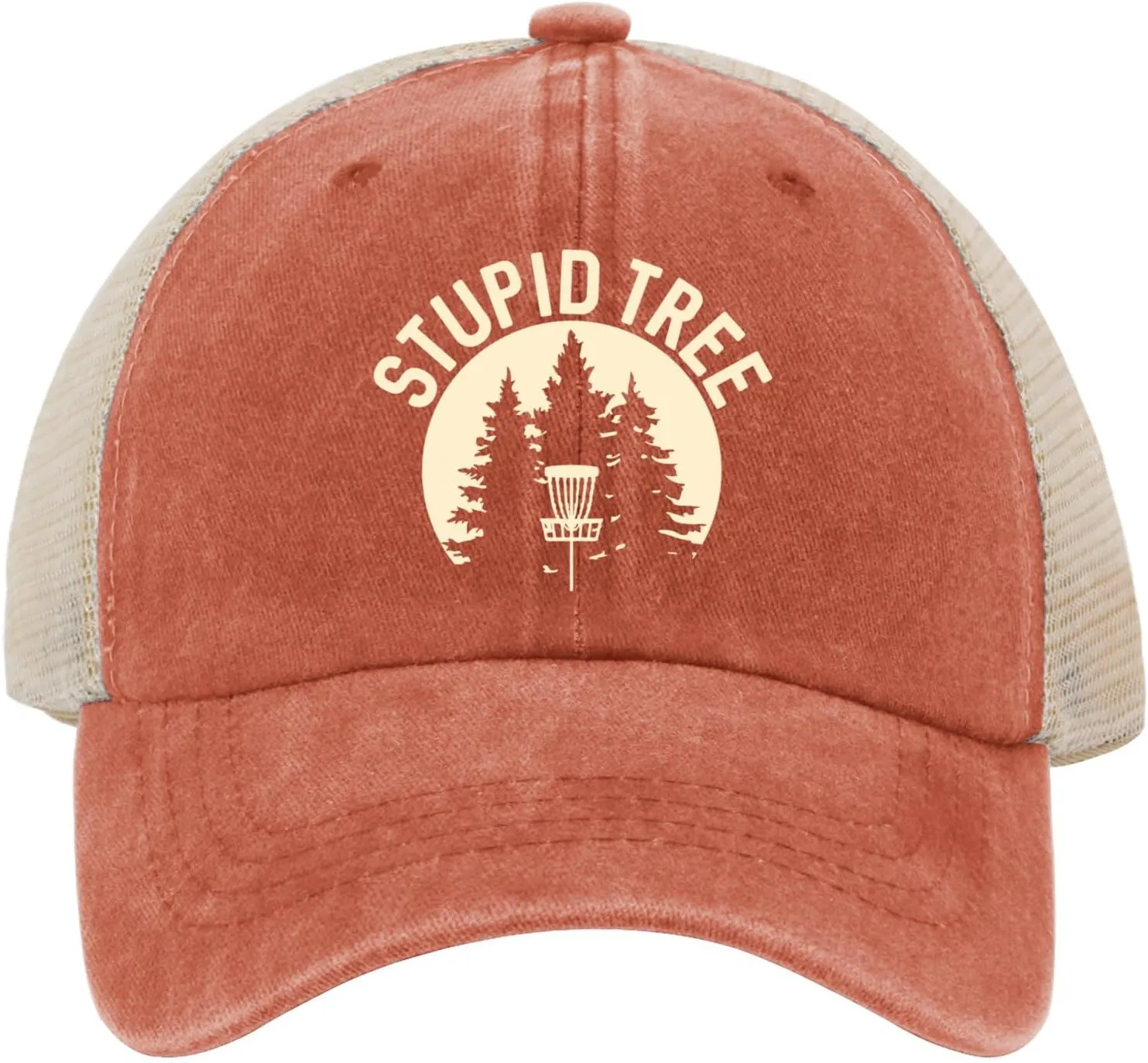 OOMOO Disc Golf Snapback Cap - Distressed Mens & Womens Hat - Stupid Tree Theme