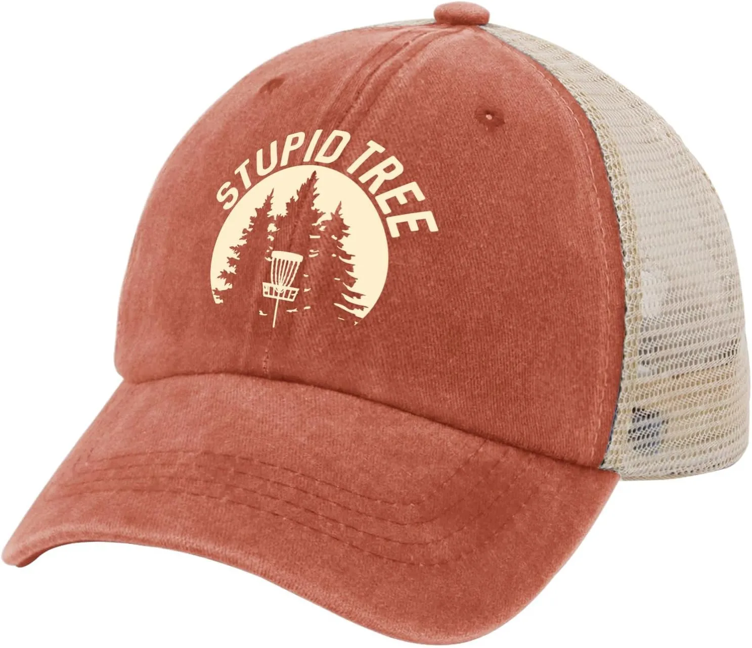 OOMOO Disc Golf Snapback Cap - Distressed Mens & Womens Hat - Stupid Tree Theme