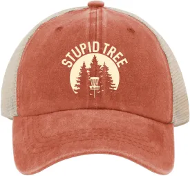 OOMOO Disc Golf Snapback Cap - Distressed Mens & Womens Hat - Stupid Tree Theme