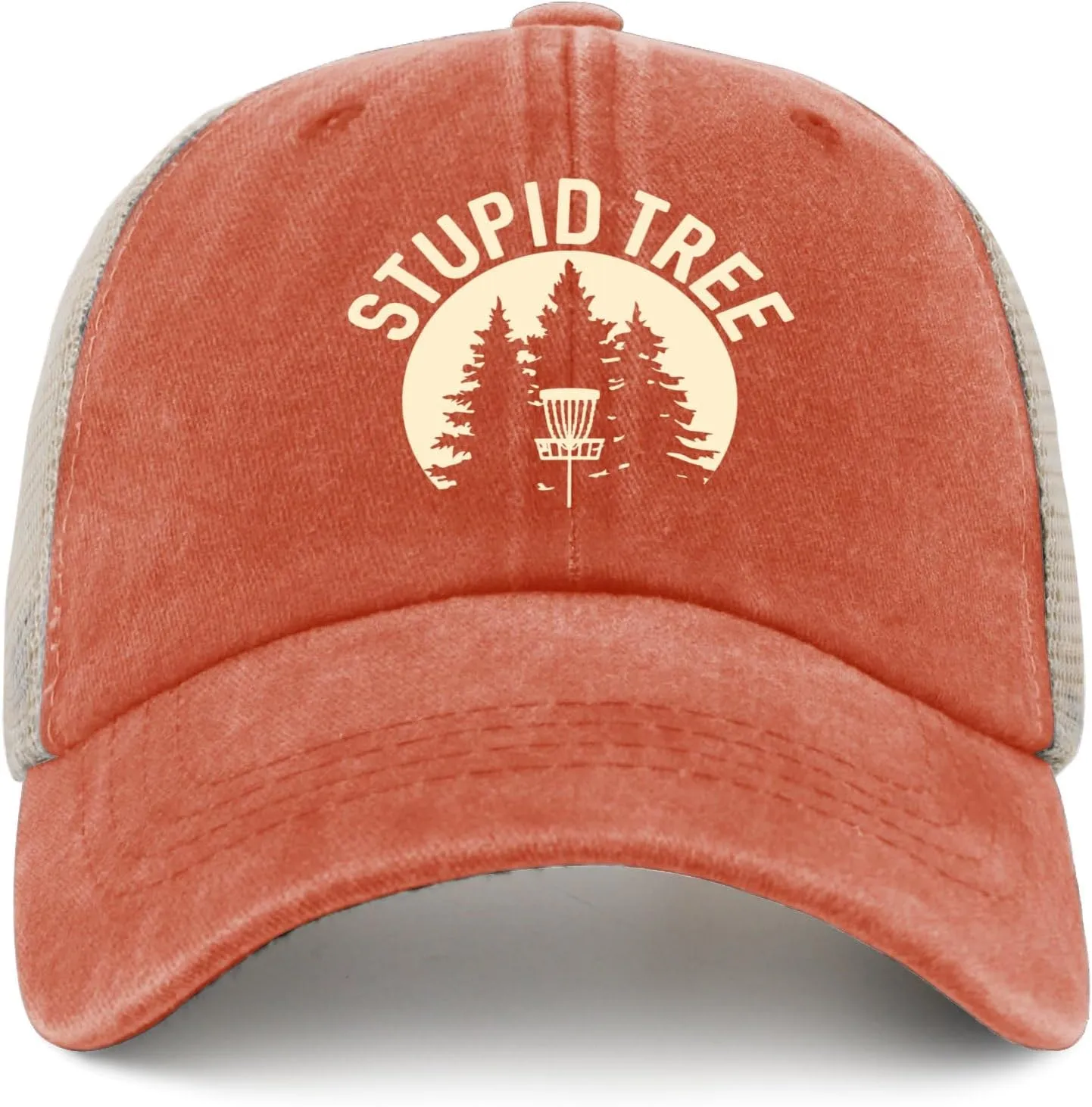 OOMOO Disc Golf Snapback Cap - Distressed Mens & Womens Hat - Stupid Tree Theme