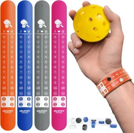 Pickleball Score Keeper, 8 Portable Pickleball Scoreboard Counter Scorekeeping Tracker Wristband for Sports Games Indoor & Outdoor Yard, Cornhole, Ping Pong