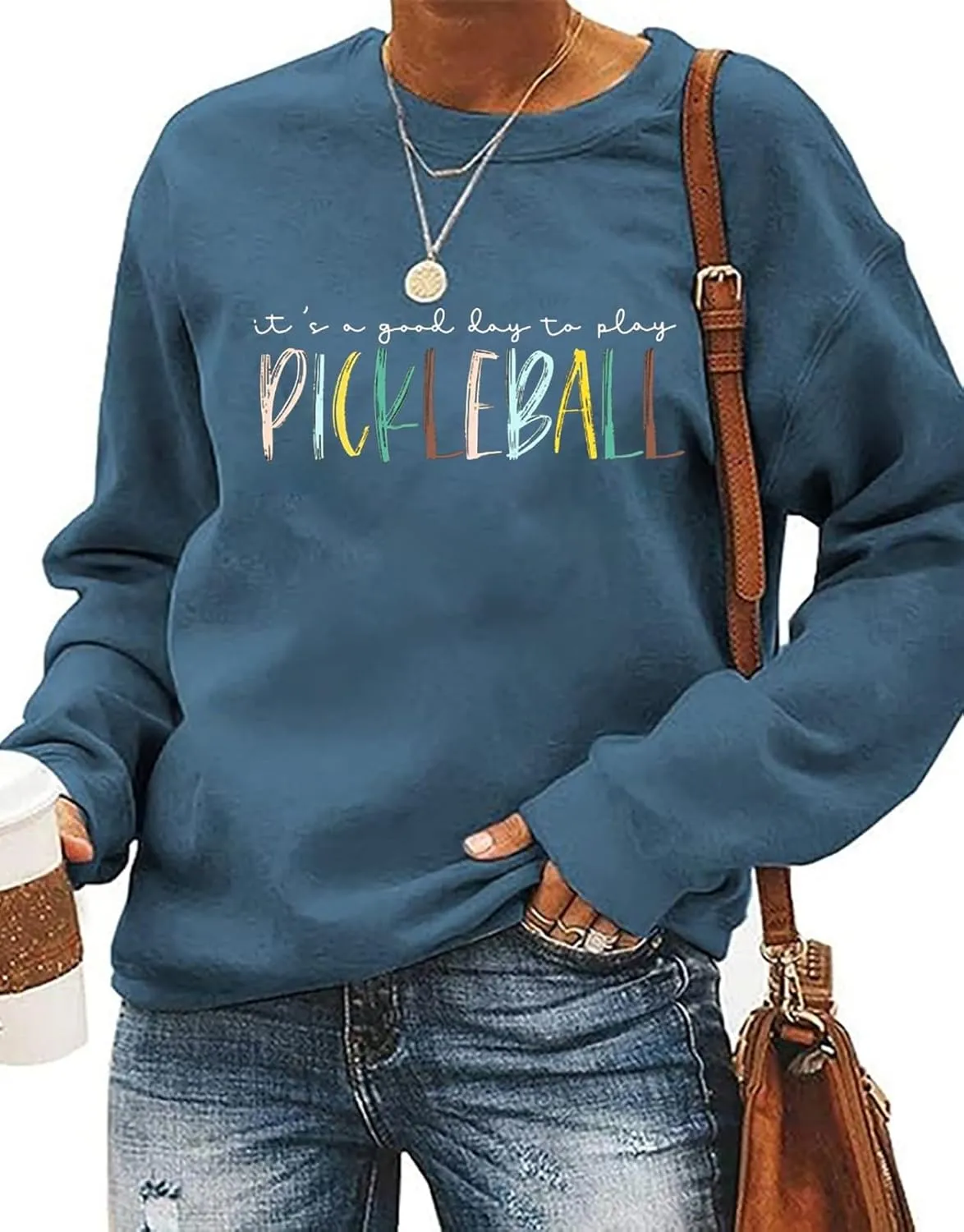 Pickleball Sweatshirt for Women It's A Good Day to Play Pickleball Long Sleeve Tops Pickleball Player Lover Pullover
