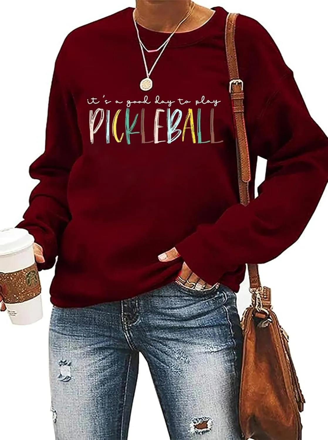 Pickleball Sweatshirt for Women It's A Good Day to Play Pickleball Long Sleeve Tops Pickleball Player Lover Pullover
