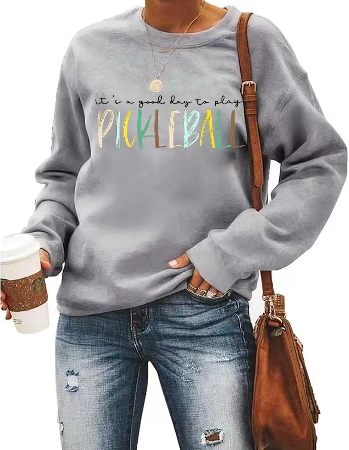 Pickleball Sweatshirt for Women It's A Good Day to Play Pickleball Long Sleeve Tops Pickleball Player Lover Pullover