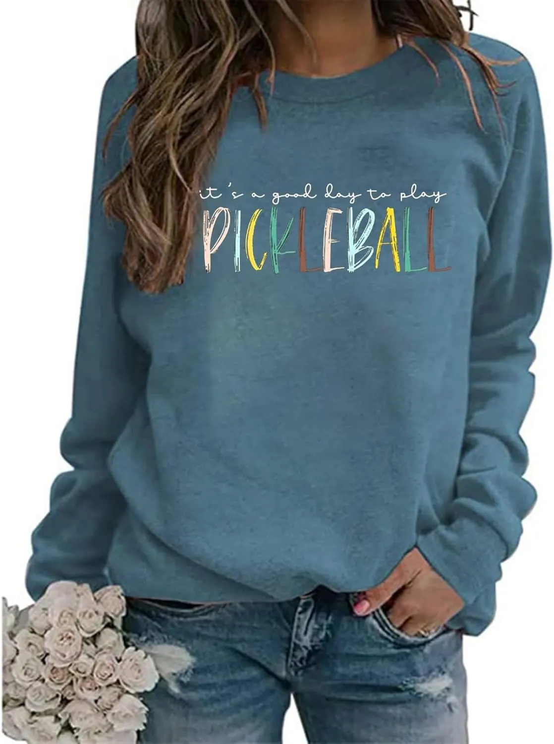 Pickleball Sweatshirt for Women It's A Good Day to Play Pickleball Long Sleeve Tops Pickleball Player Lover Pullover