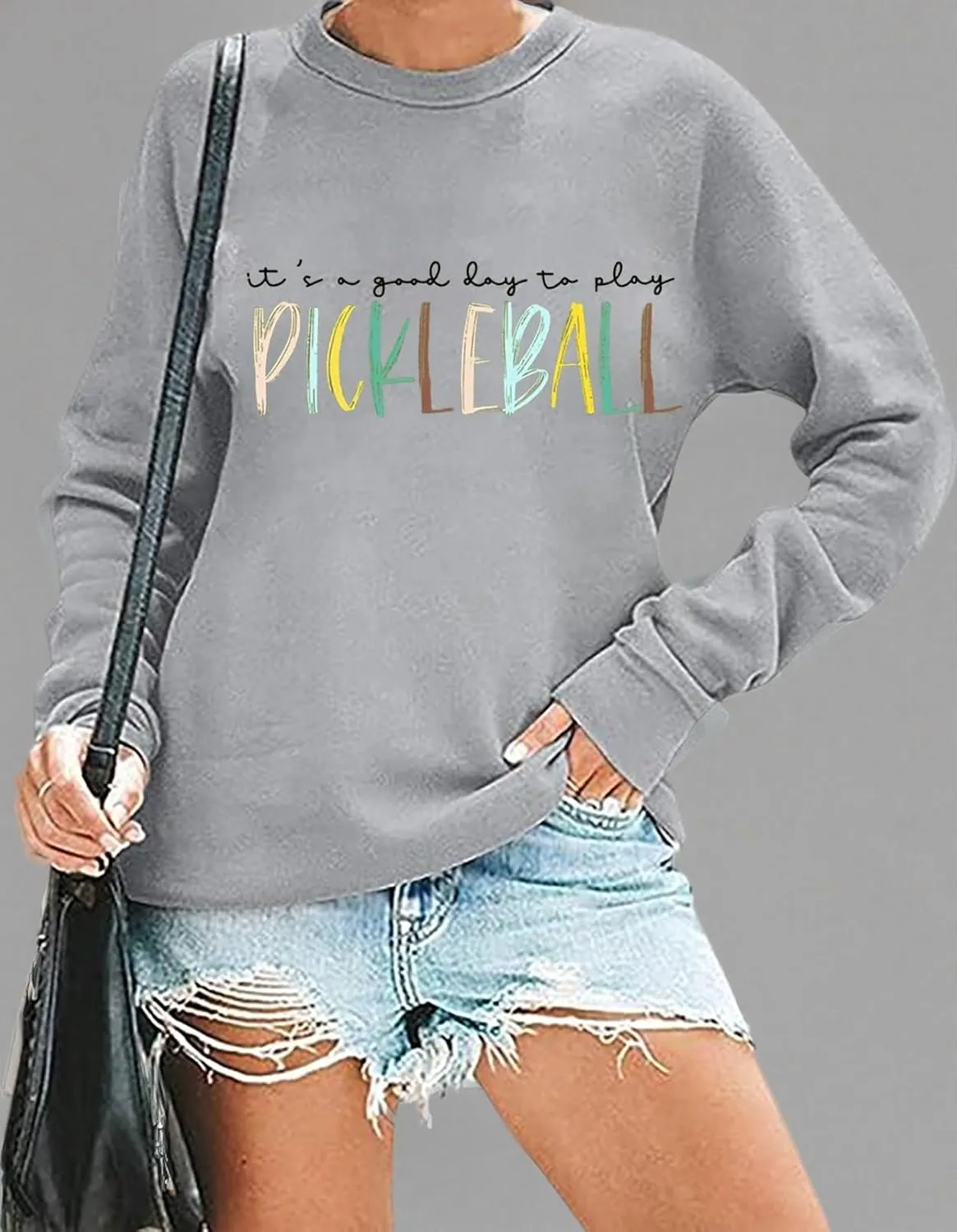 Pickleball Sweatshirt for Women It's A Good Day to Play Pickleball Long Sleeve Tops Pickleball Player Lover Pullover