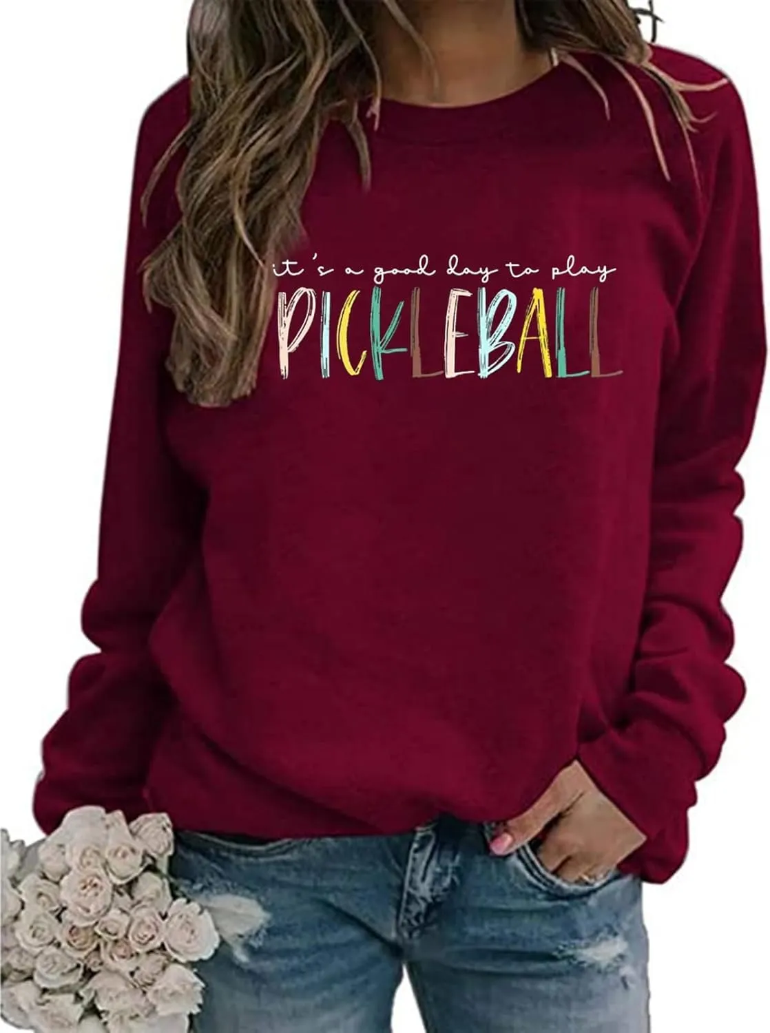 Pickleball Sweatshirt for Women It's A Good Day to Play Pickleball Long Sleeve Tops Pickleball Player Lover Pullover