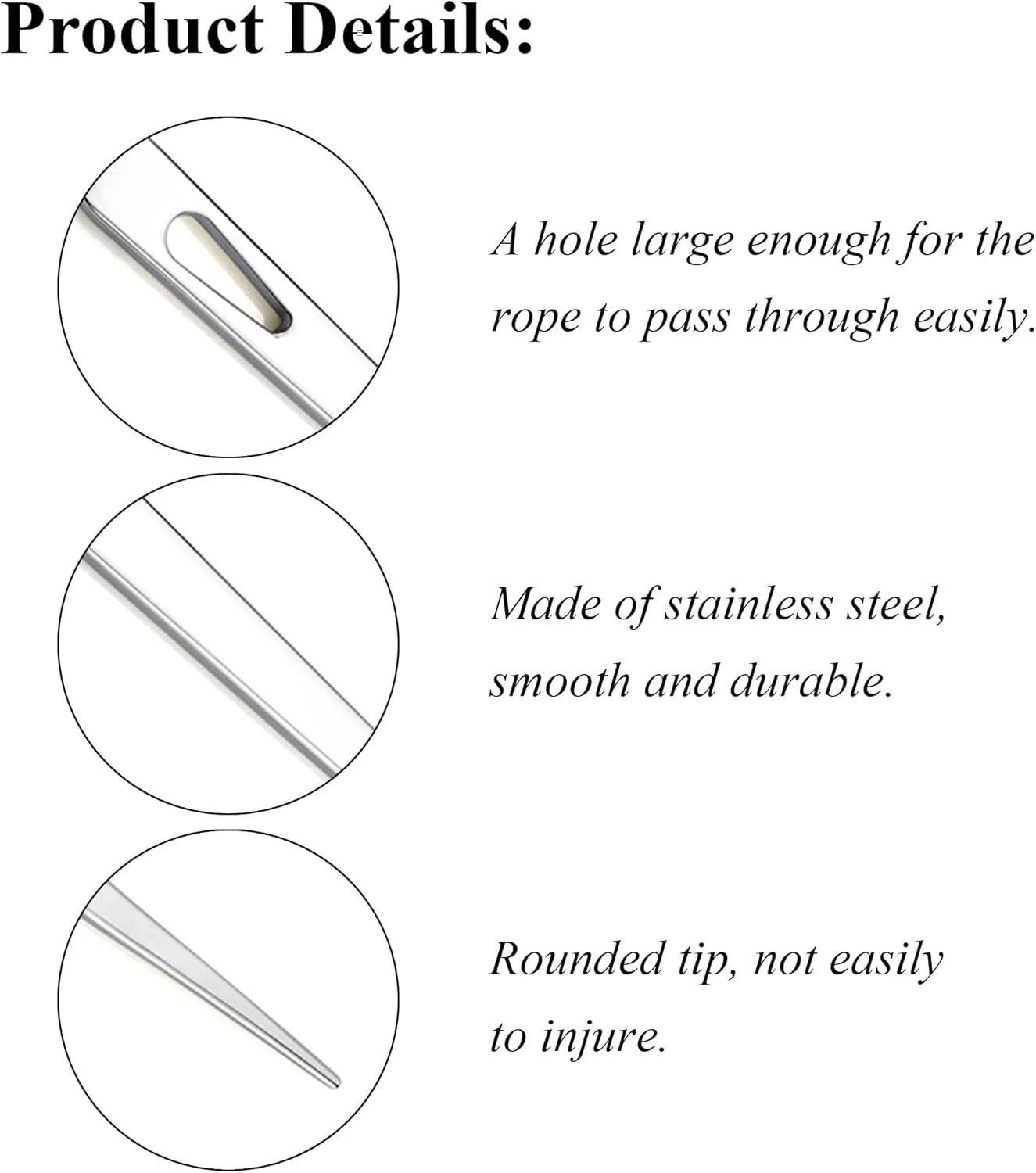 Stainless Steel Marlin&Spike&Paracord Needle Knitting Sailing Rigging Tools, Paracord Rope Pusher and Splicing Needle Tool for Boat Sailing Rigging Bushcrafting Camping Knot Tying Crafting