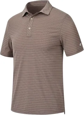 Tyhengta Men's Striped Shirt Short Sleeve Golf Polo Shirts