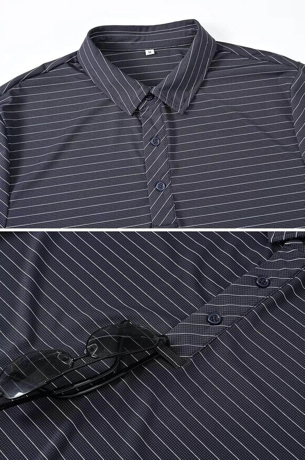 Tyhengta Men's Striped Shirt Short Sleeve Golf Polo Shirts