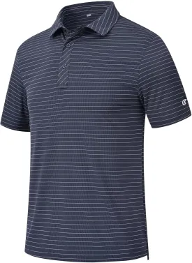 Tyhengta Men's Striped Shirt Short Sleeve Golf Polo Shirts