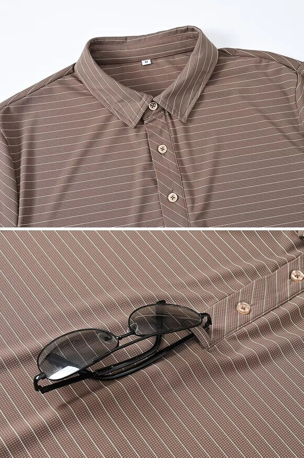 Tyhengta Men's Striped Shirt Short Sleeve Golf Polo Shirts