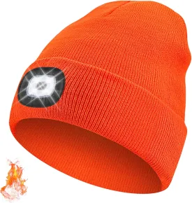 Unisex Beanie with The LED Light, for Men Women Dad Father USB Rechargeable Headlamp Caps