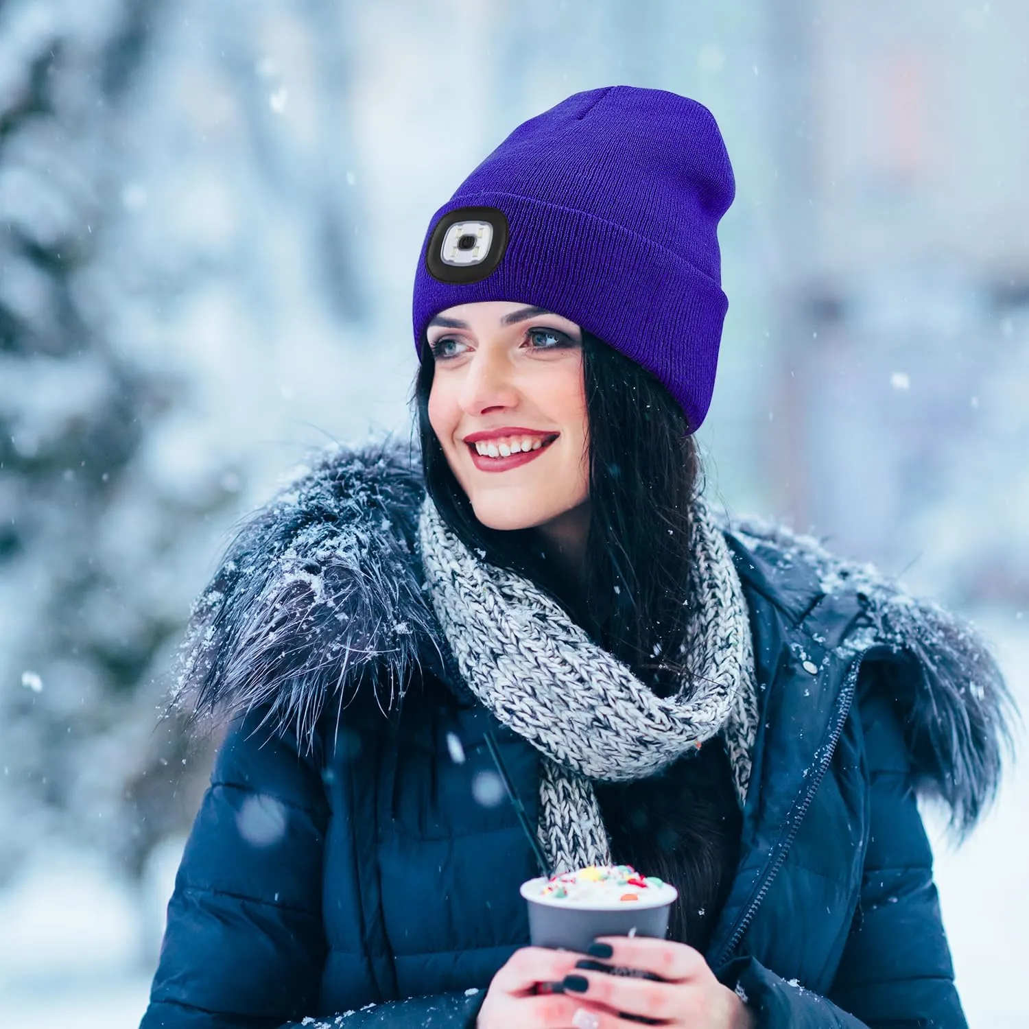 Unisex Beanie with The LED Light, for Men Women Dad Father USB Rechargeable Headlamp Caps